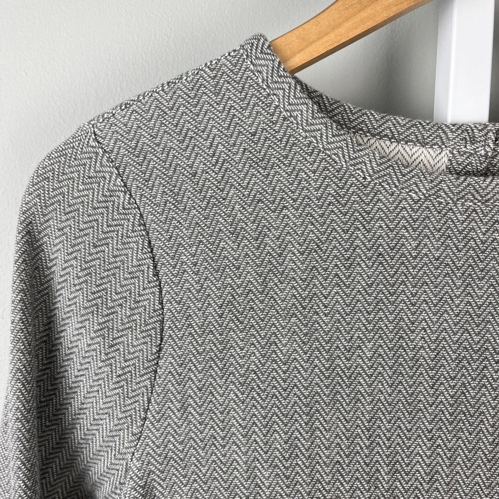 Ann Taylor LOFT Herringbone Dress Womens M Gray Preppy Classic‎ Academia